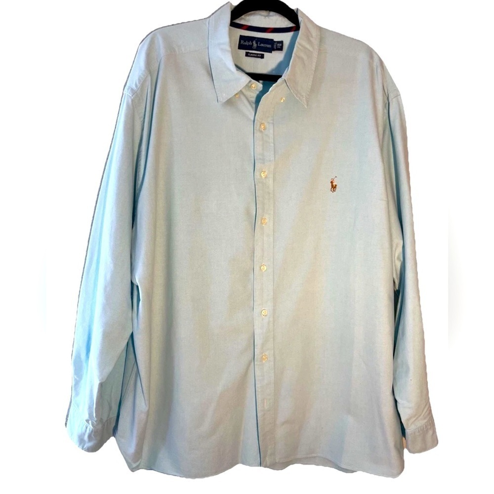 Ralph Lauren Men’s Blue Classic Fit 100% Cotton Button Down Shirt Size 3XB